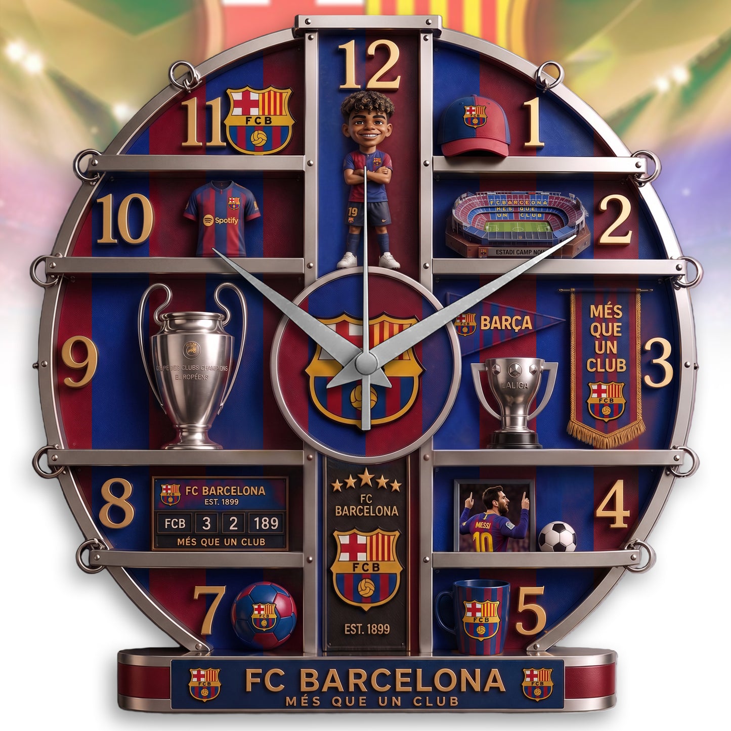 Barca FC Home Decorative 3D Visual Effect Acrylic Wall Clock
