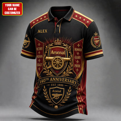 Personalized Arsenal AFC Legacy Polo Shirt (1886-2026)