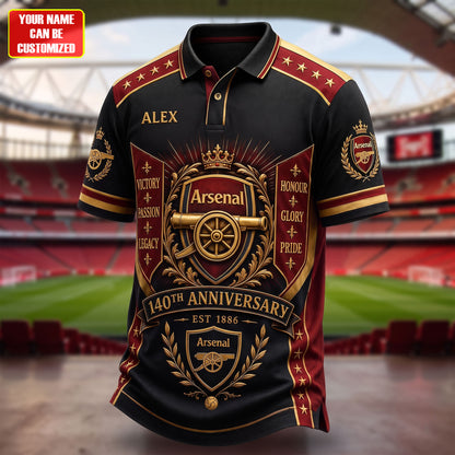 Personalized Arsenal AFC Legacy Polo Shirt (1886-2026)