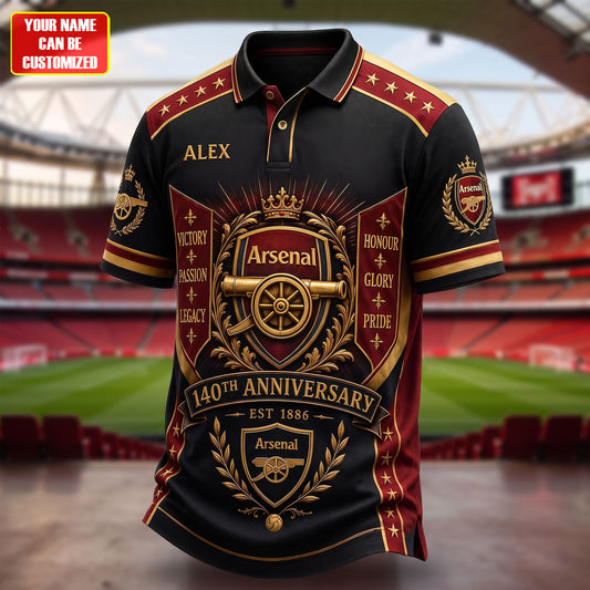 Personalized Arsenal AFC Legacy Polo Shirt (1886-2026)