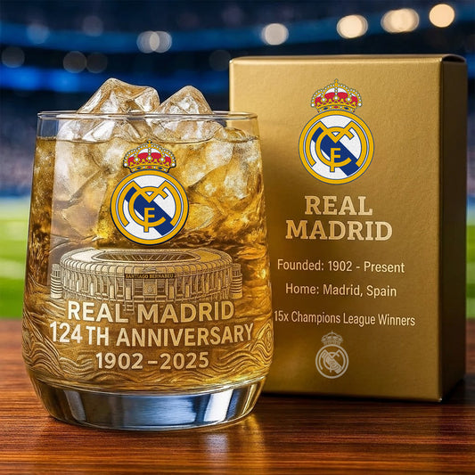 Personalized Real 124 Years Anniversary Whisky , Real Whiskey Glass V4