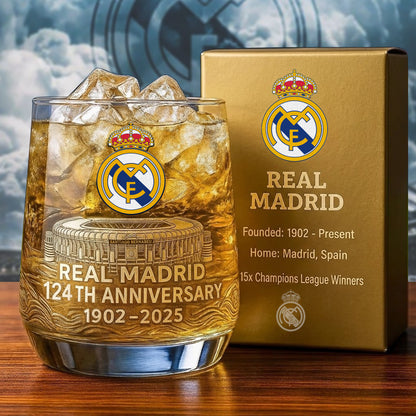 Personalized Real 124 Years Anniversary Whisky , Real Whiskey Glass V4