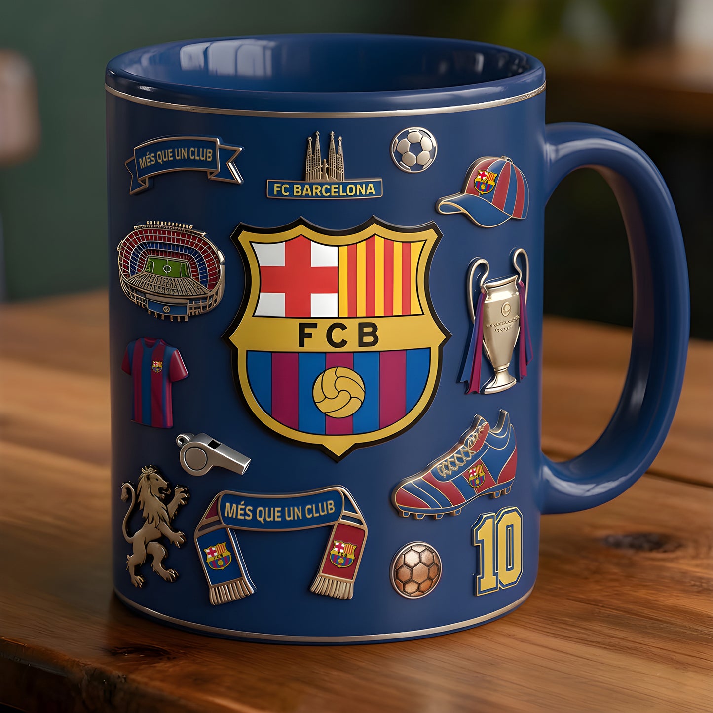 Barca FC Accent Mug , Cream Mug Gifts , Holiday Gifts