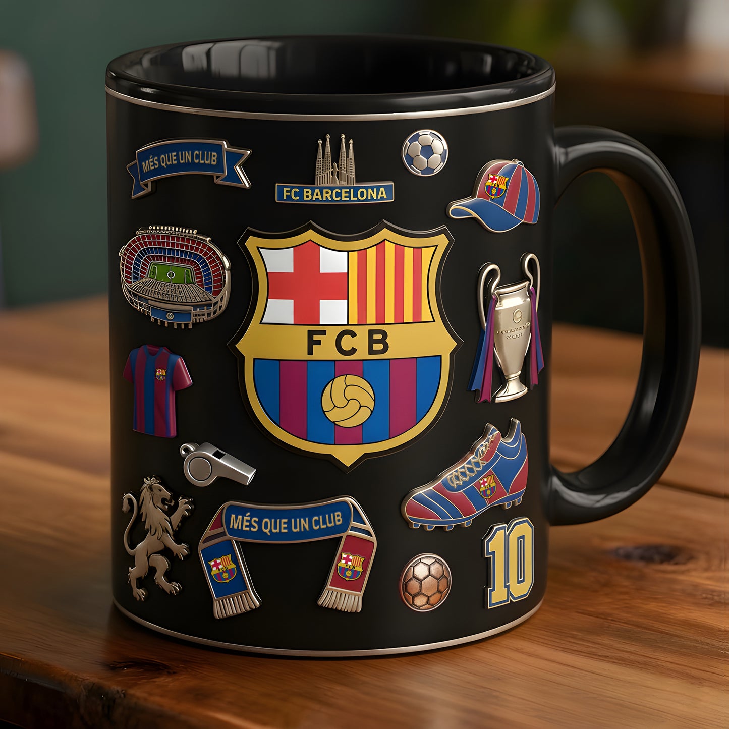 Barca FC Accent Mug , Cream Mug Gifts , Holiday Gifts