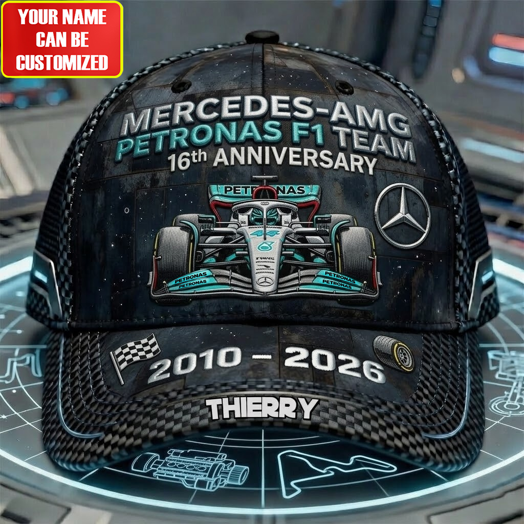 Personalized Merc AMG Petronas 16th Anniversary Classic Cap (2010-2026)