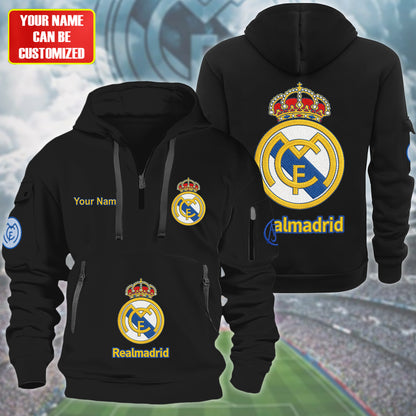 Personalized Real FC Embroidery Zip-Hoodie Cotton Jacket