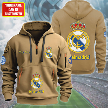 Personalized Real FC Embroidery Zip-Hoodie Cotton Jacket