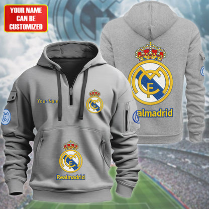 Personalized Real FC Embroidery Zip-Hoodie Cotton Jacket