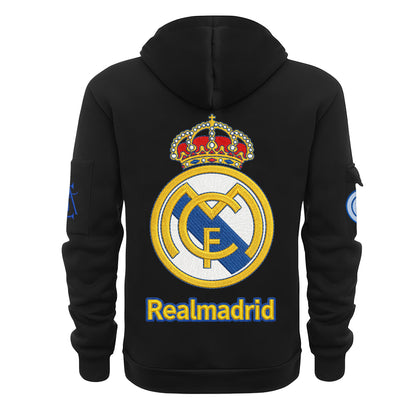 Personalized Real FC Embroidery Zip-Hoodie Cotton Jacket
