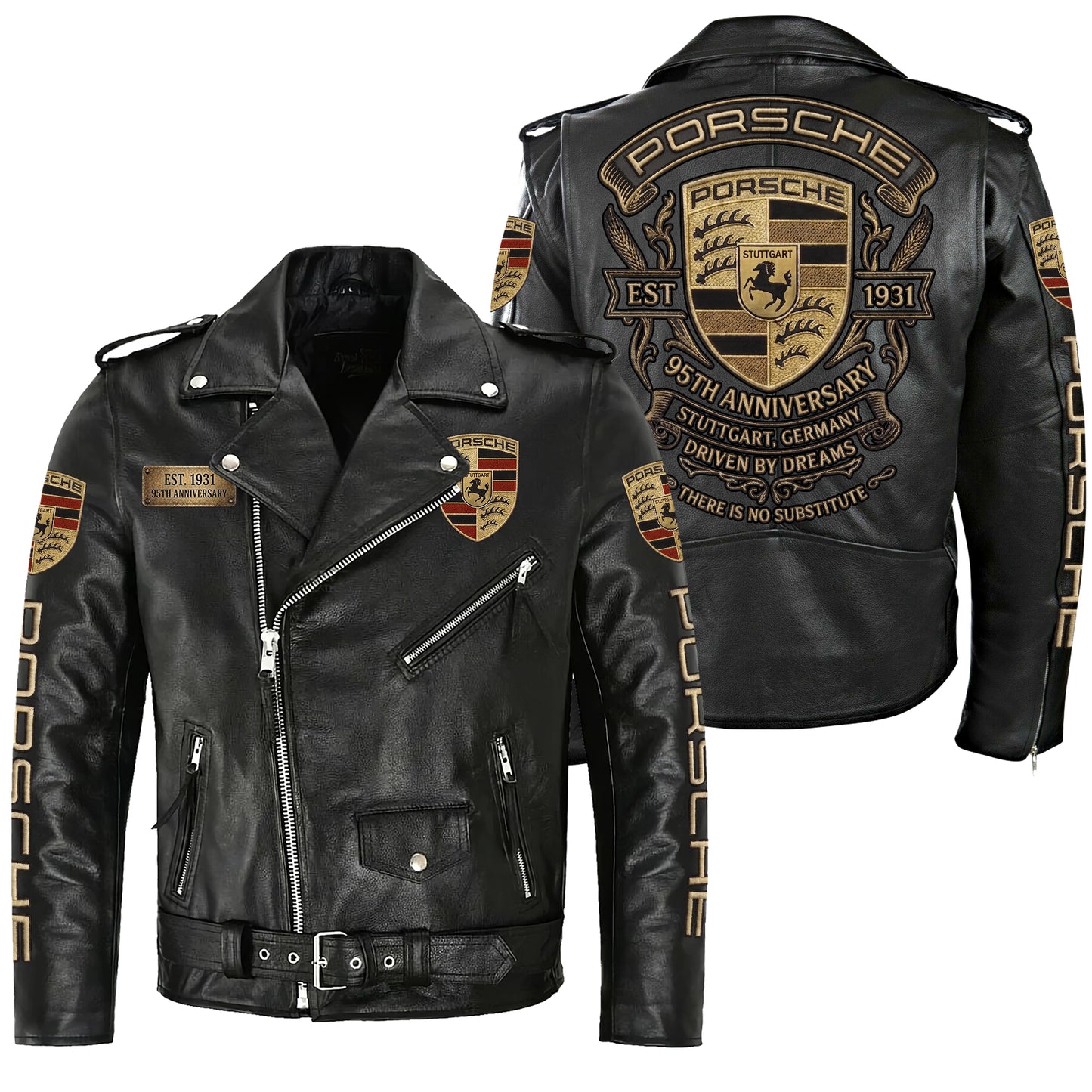 Pors 95th Anniversary Zipper Vintage Leather Jacket (1931-2026)