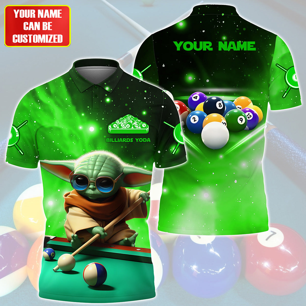 Personalized Name Green Yd Billiards All Over Printed Unisex Shirt Q140501