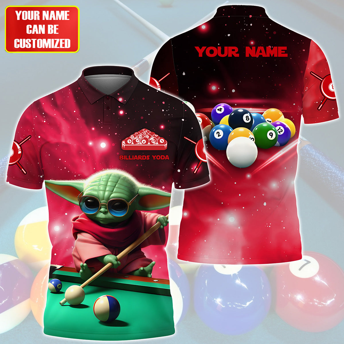 Personalized Name Red Yd Billiards All Over Printed Unisex Shirt Q140501