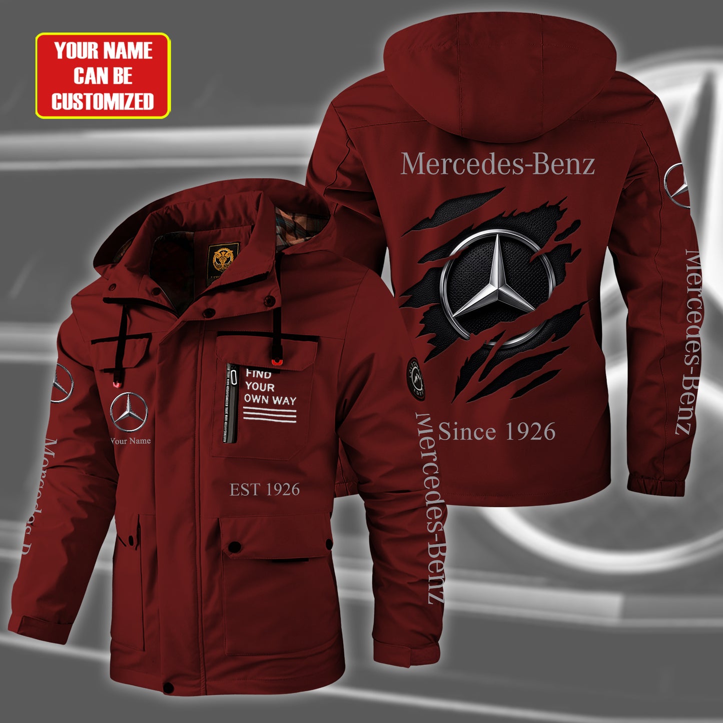 Personalized Merc Since 1926 Windbreaker Hooded Jacket