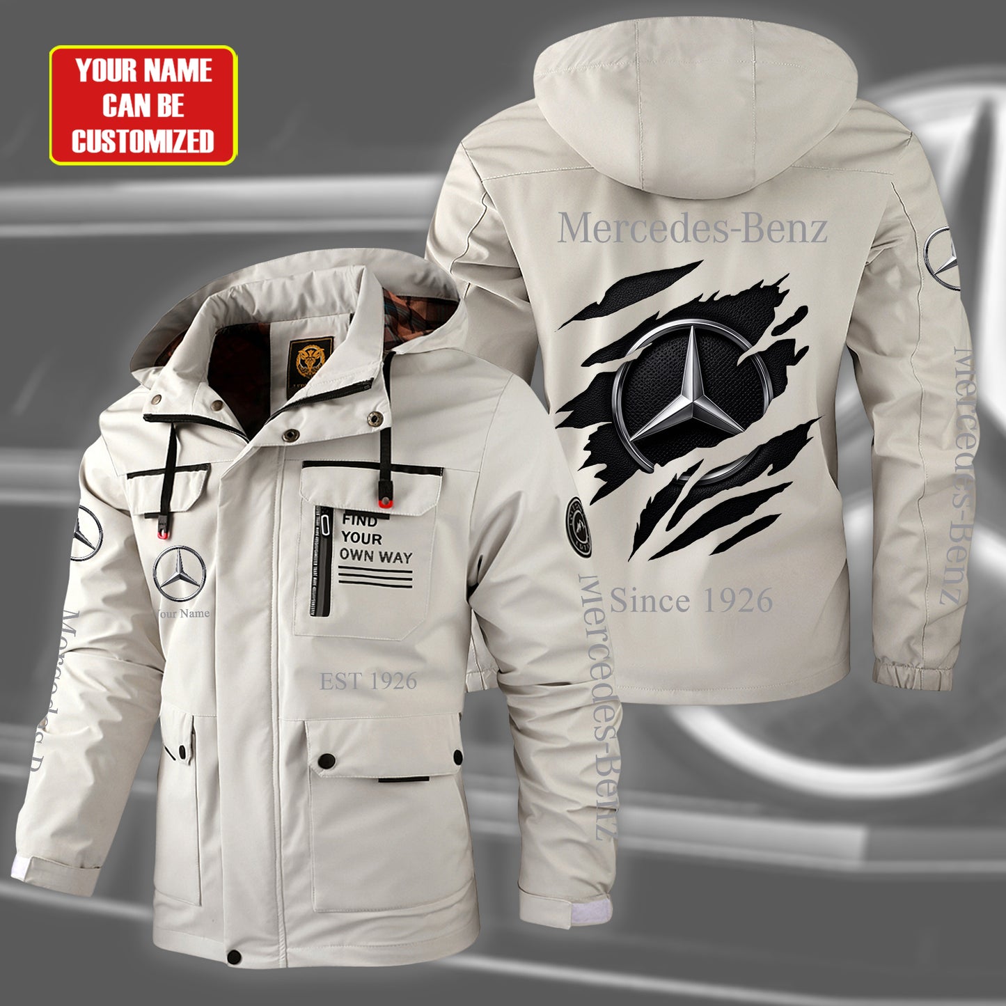 Personalized Merc Since 1926 Windbreaker Hooded Jacket