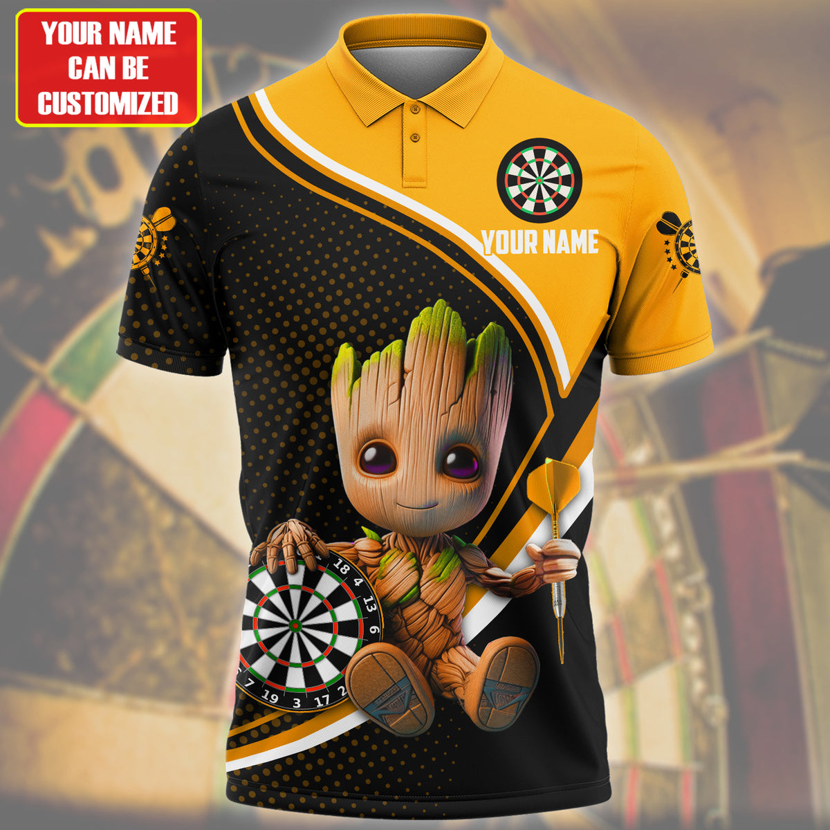 Personalized Name Yellow Baby Gr Darts All Over Printed Unisex Shirt Q140603