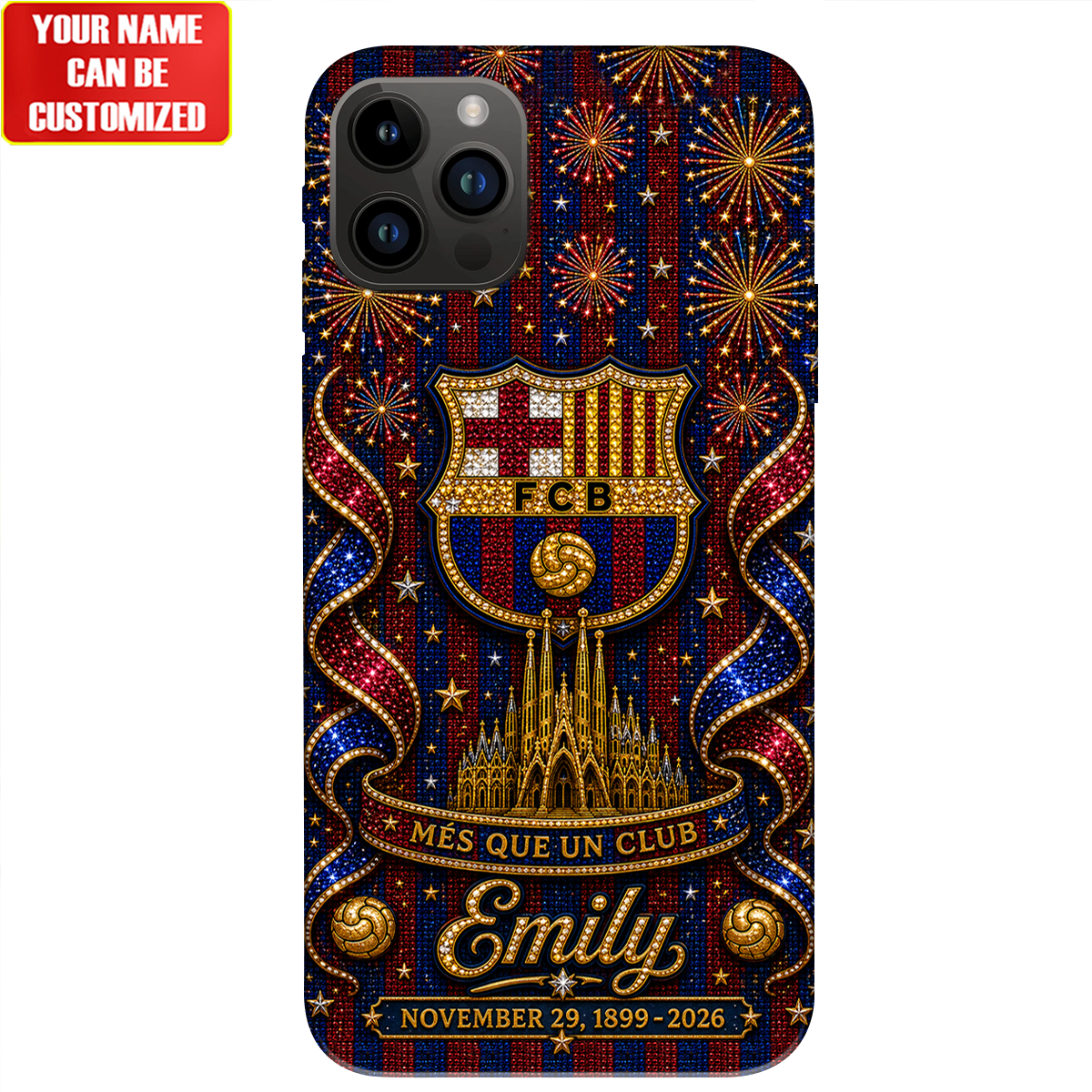 Barca FC Glitter- Personalized Barca Full Print Phone Case