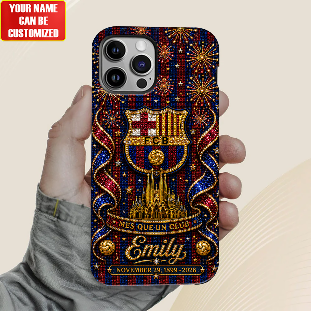 Barca FC Glitter- Personalized Barca Full Print Phone Case