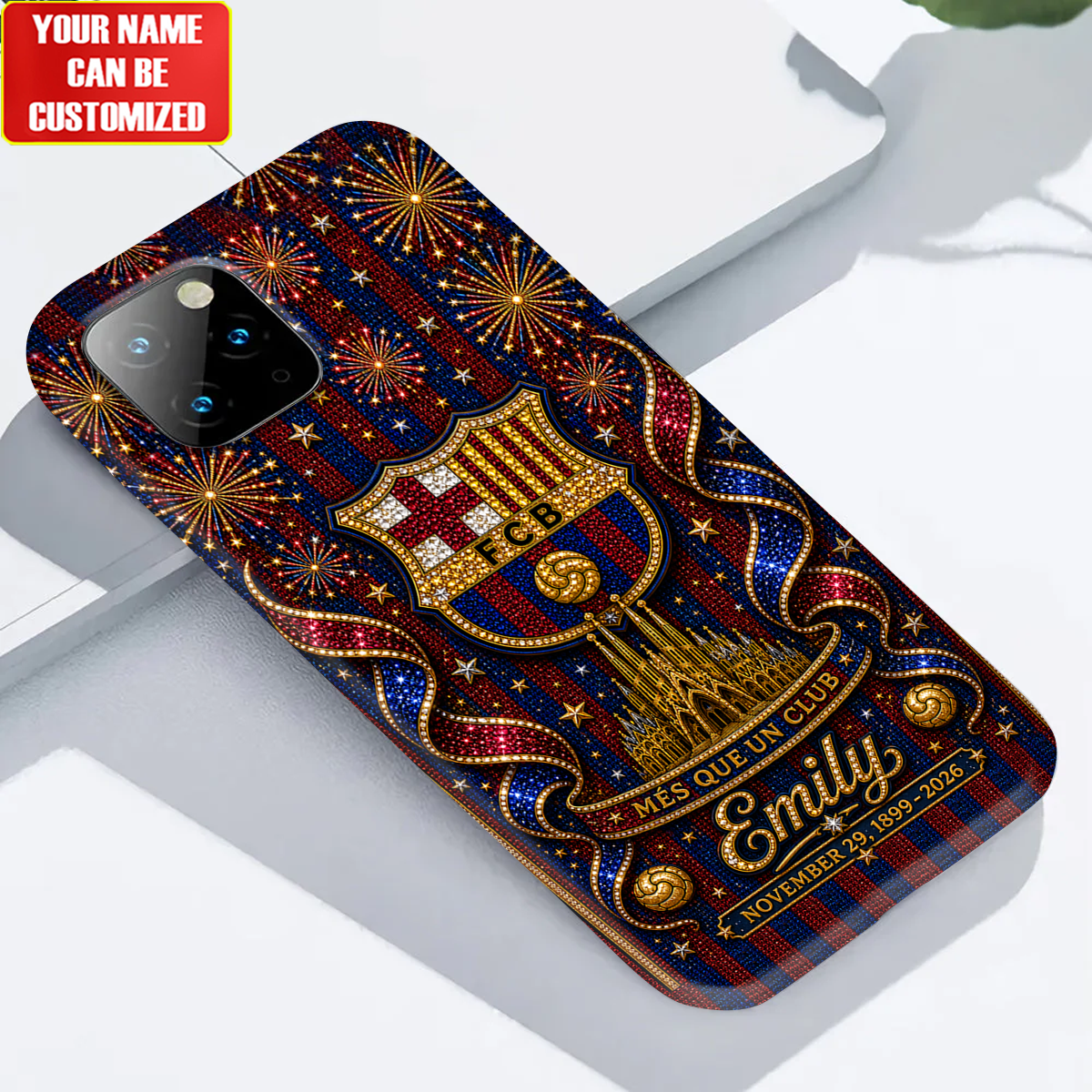 Barca FC Glitter- Personalized Barca Full Print Phone Case