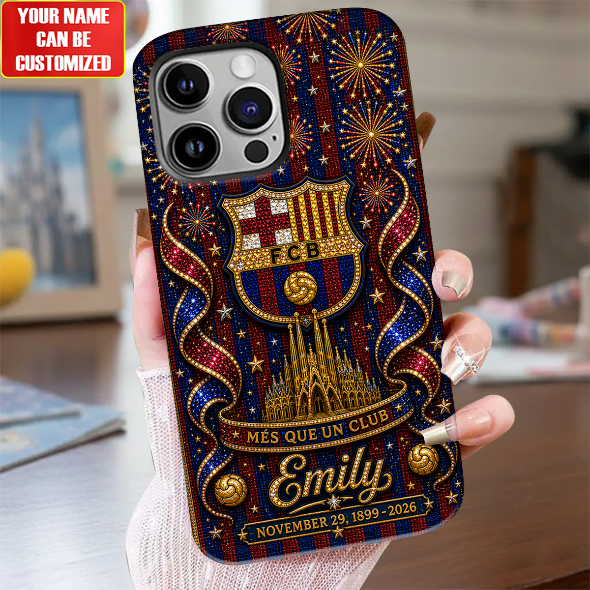 Barca FC Glitter- Personalized Barca Full Print Phone Case