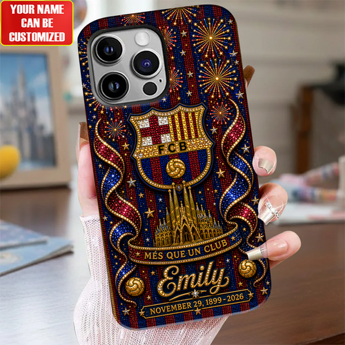 Barca FC Glitter- Personalized Barca Full Print Phone Case