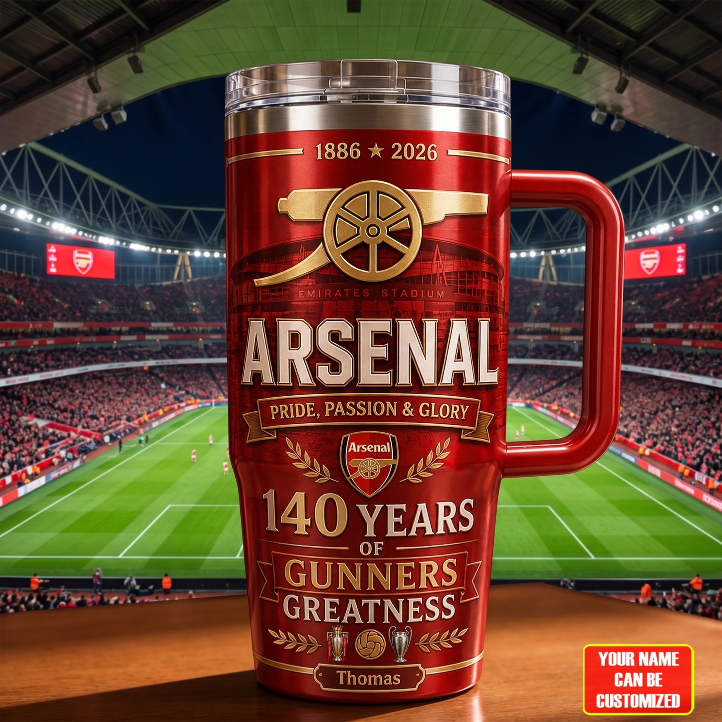 Arsenal Gunners Greatness Insulated Tumbler 30oz 40oz