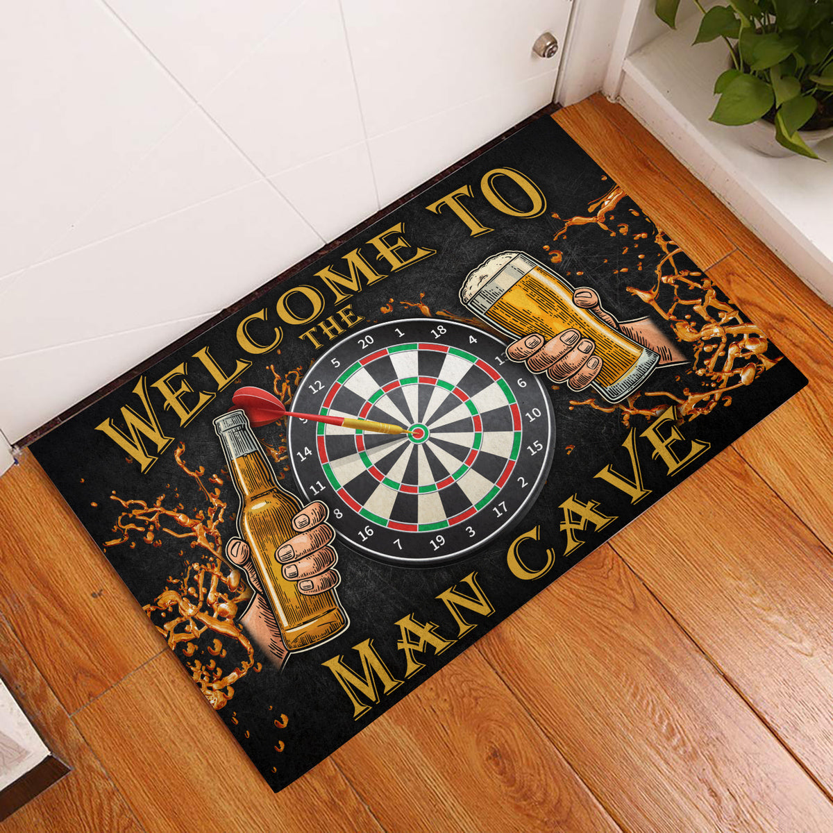 Welcome to the Man Cave Darts Doormat Q140906