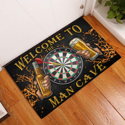 Welcome to the Man Cave Darts Doormat Q140906