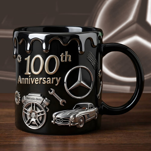 Merc 100th Anniversary Accent Mug , Cream Mug Gifts , Holiday Gifts
