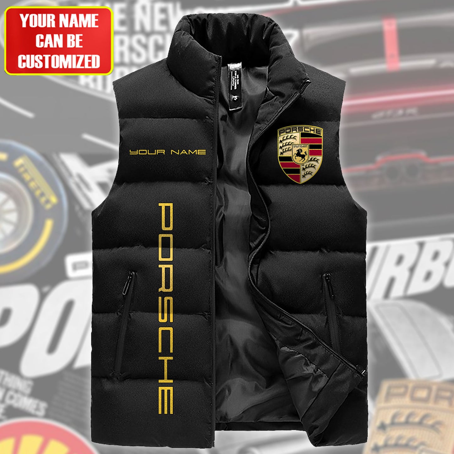 Personalized Pors Sleeveless Windproof Puffer Jacket