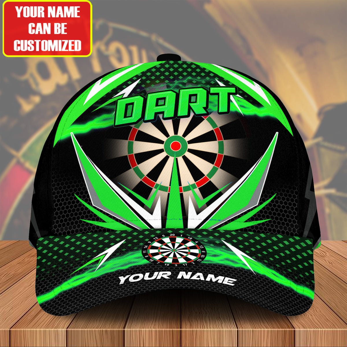 Personalized Name Green Darts Classic Cap Q150304