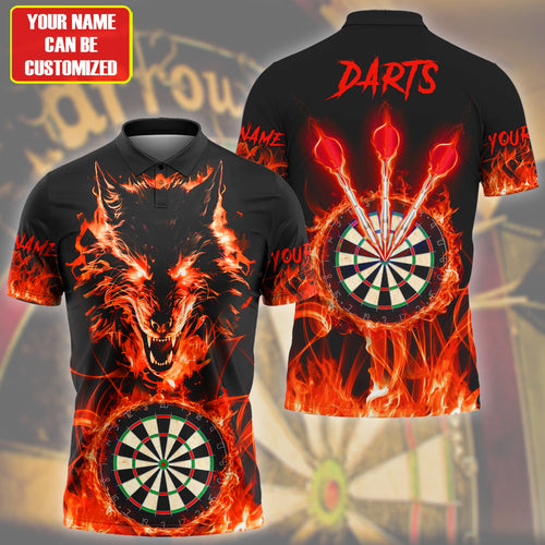 Personalized Name Wolf Darts Fire Red Version All Over Printed Unisex Shirt Q150401