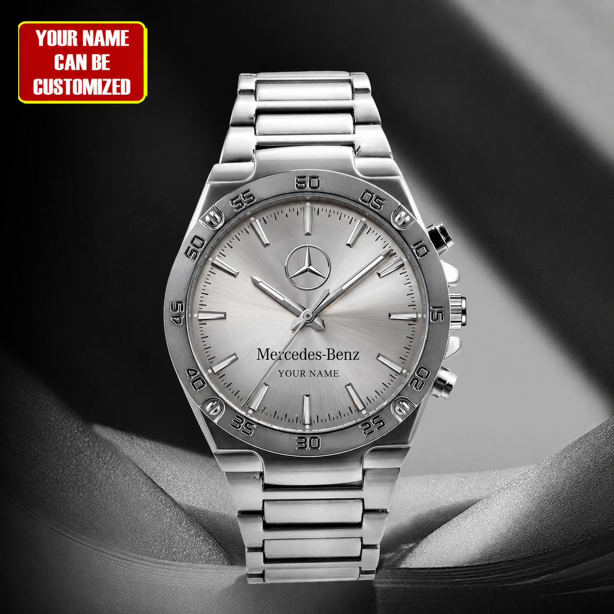 Personalized Merc Elegant Dial Steel Watch V2