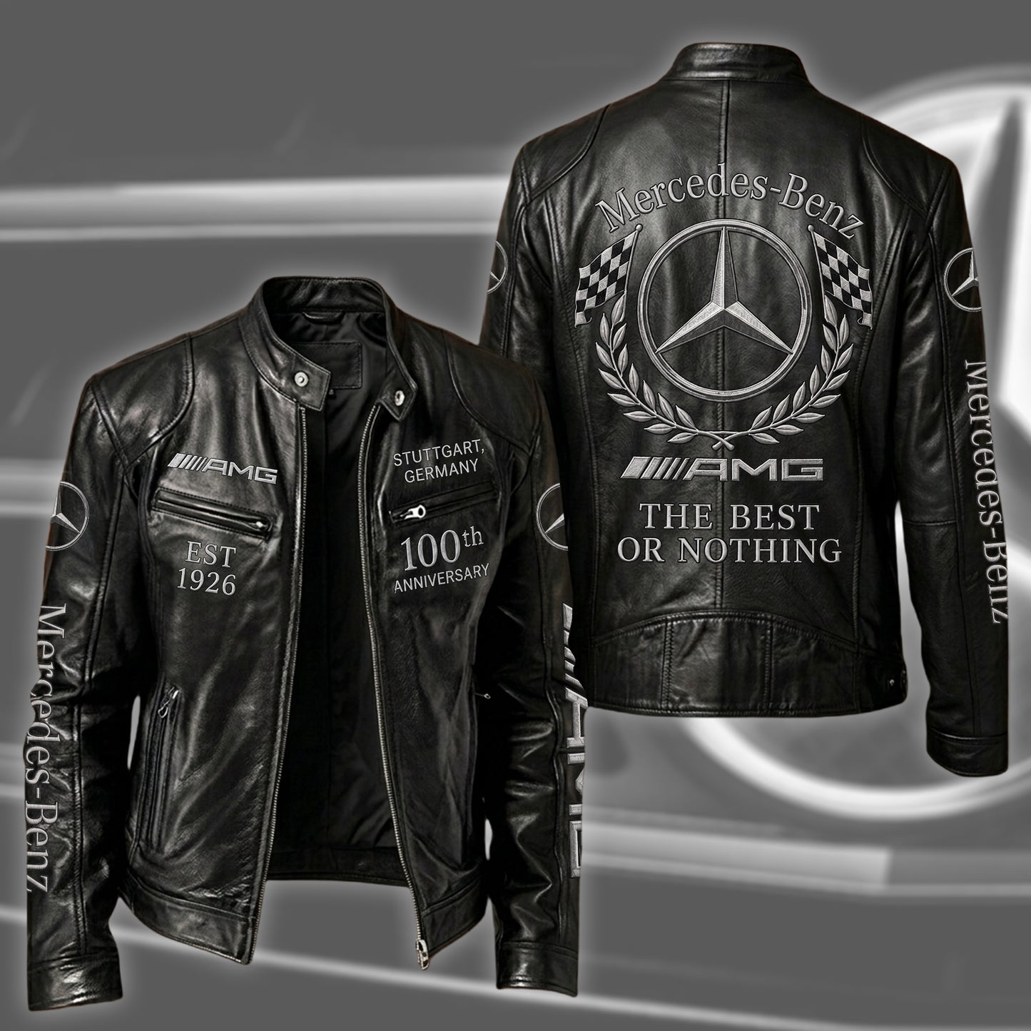 Merc 100TH Anniversary Edition Vintage Collar Leather Jacket