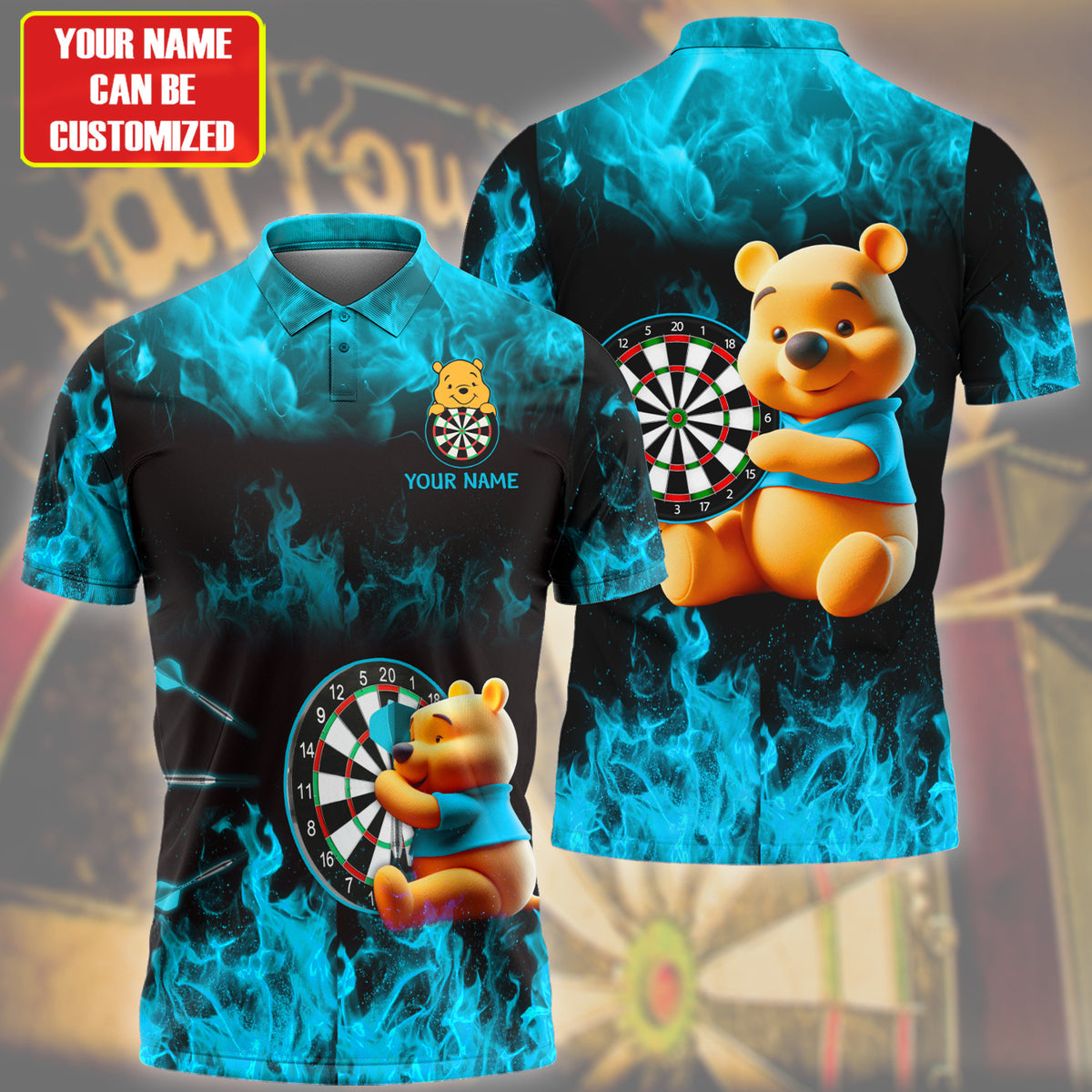 Personalized Name Teal Wtp Darts Fire All Over Printed Unisex Shirt Q150603