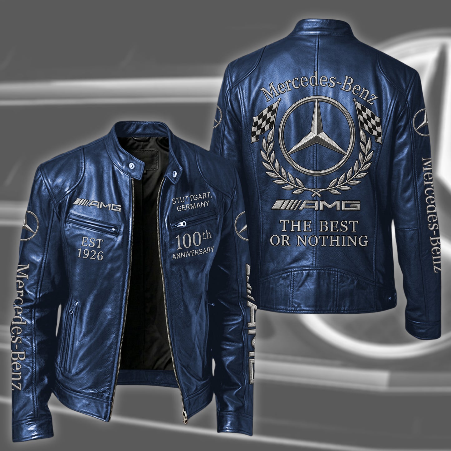 Merc 100TH Anniversary Edition Vintage Collar Leather Jacket