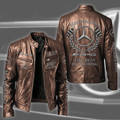 Merc 100TH Anniversary Edition Vintage Collar Leather Jacket