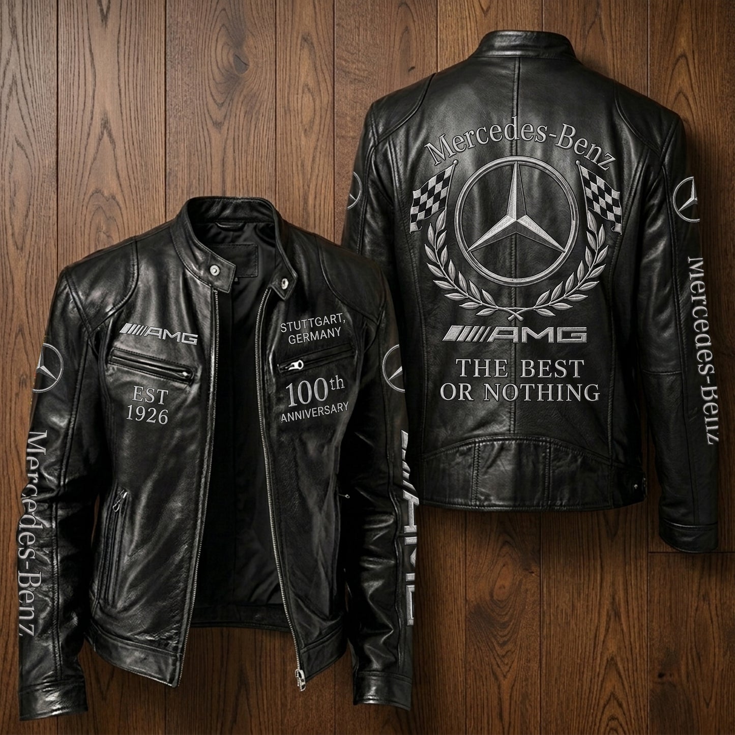 Merc 100TH Anniversary Edition Vintage Collar Leather Jacket