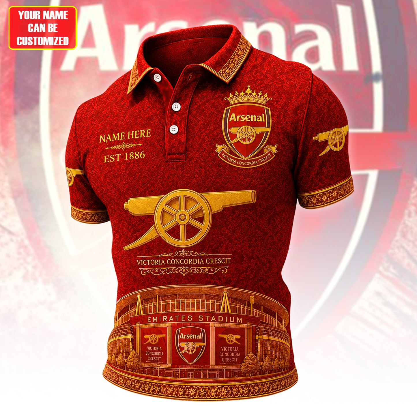 Personalized Arsenal FC Luxury 3D Full Printing Set , Shirt , Hoodie , Short , Polo , hawaii