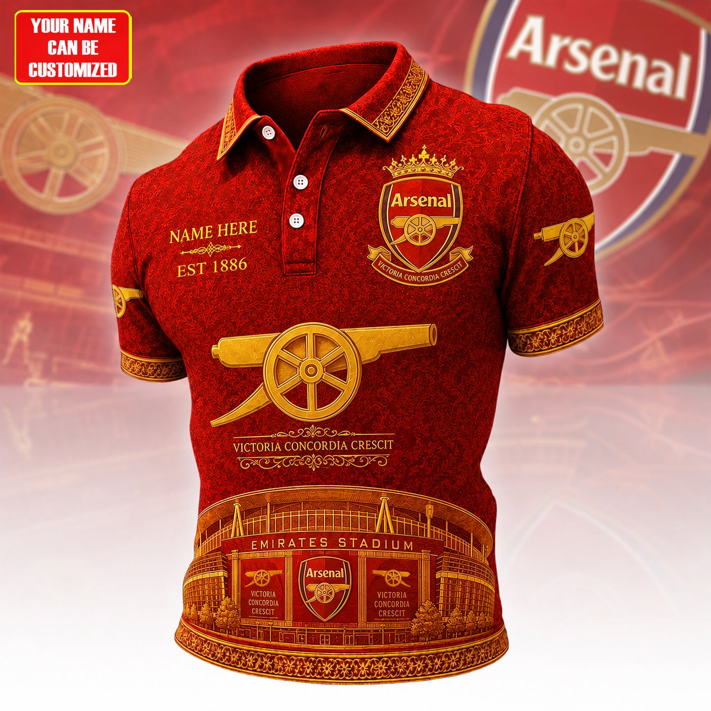 Personalized Arsenal FC Luxury 3D Full Printing Set , Shirt , Hoodie , Short , Polo , hawaii