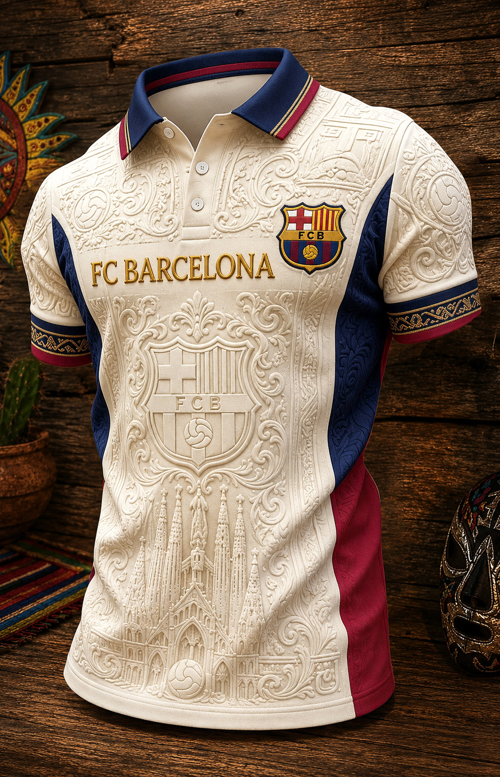 Personalized Barca FC Luxury Pattern Polo Shirt