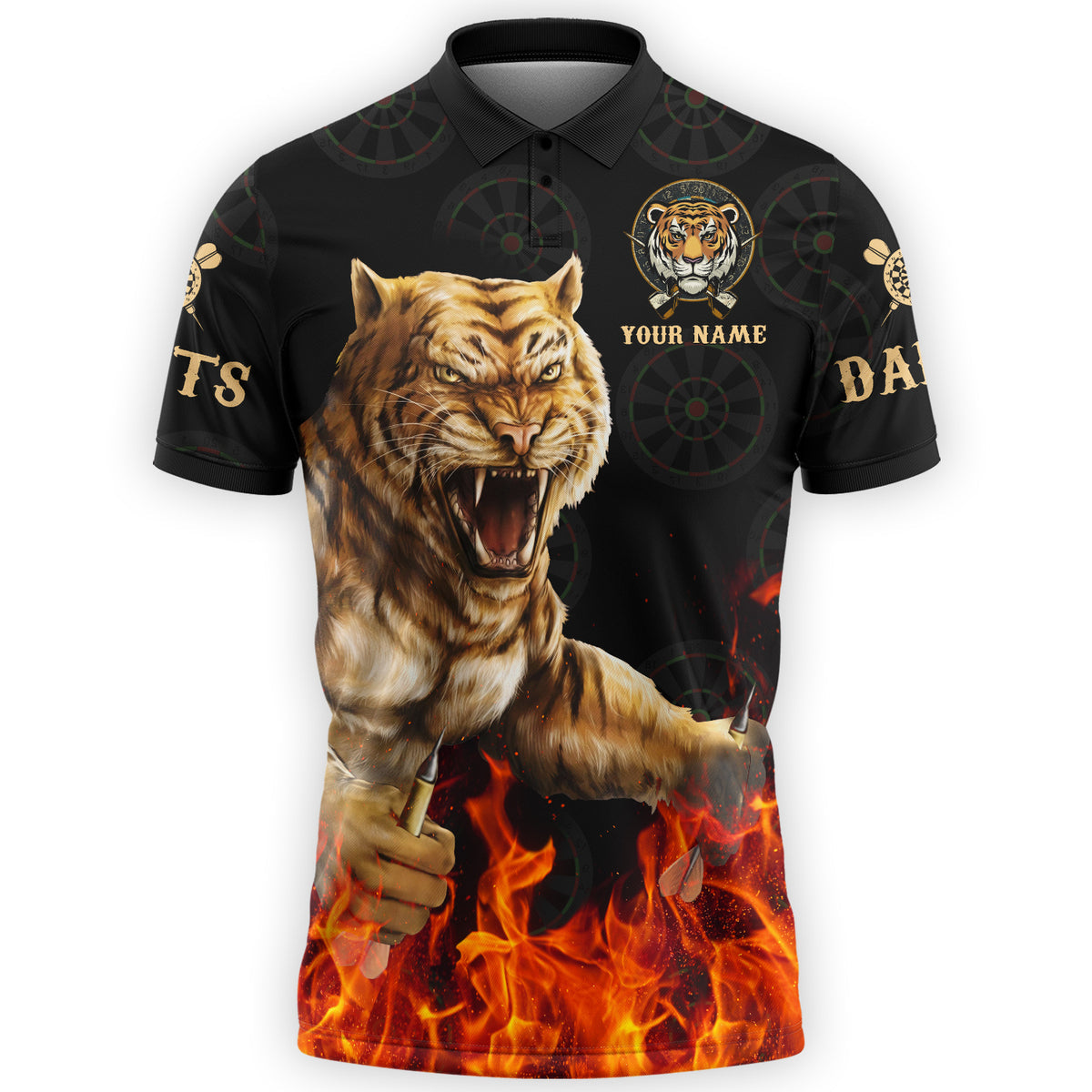 Personalized Name Darts Tiger All Over Printed Unisex Shirt Q150805