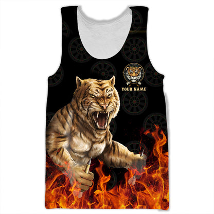Personalized Name Darts Tiger All Over Printed Unisex Shirt Q150805