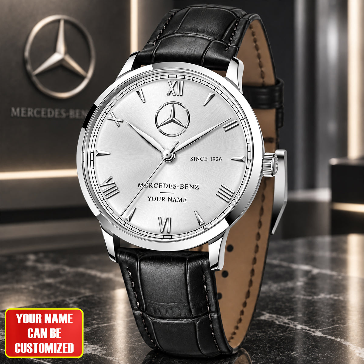 Personalized Merc Since 1926 Luxury Classic Leather Watch