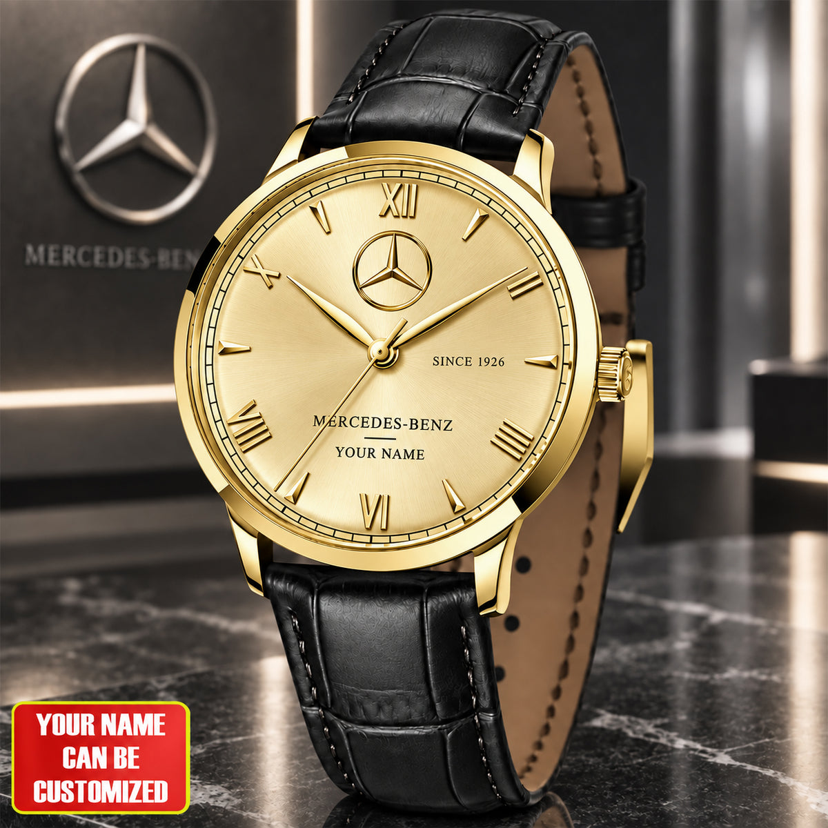 Personalized Merc Since 1926 Luxury Classic Leather Watch