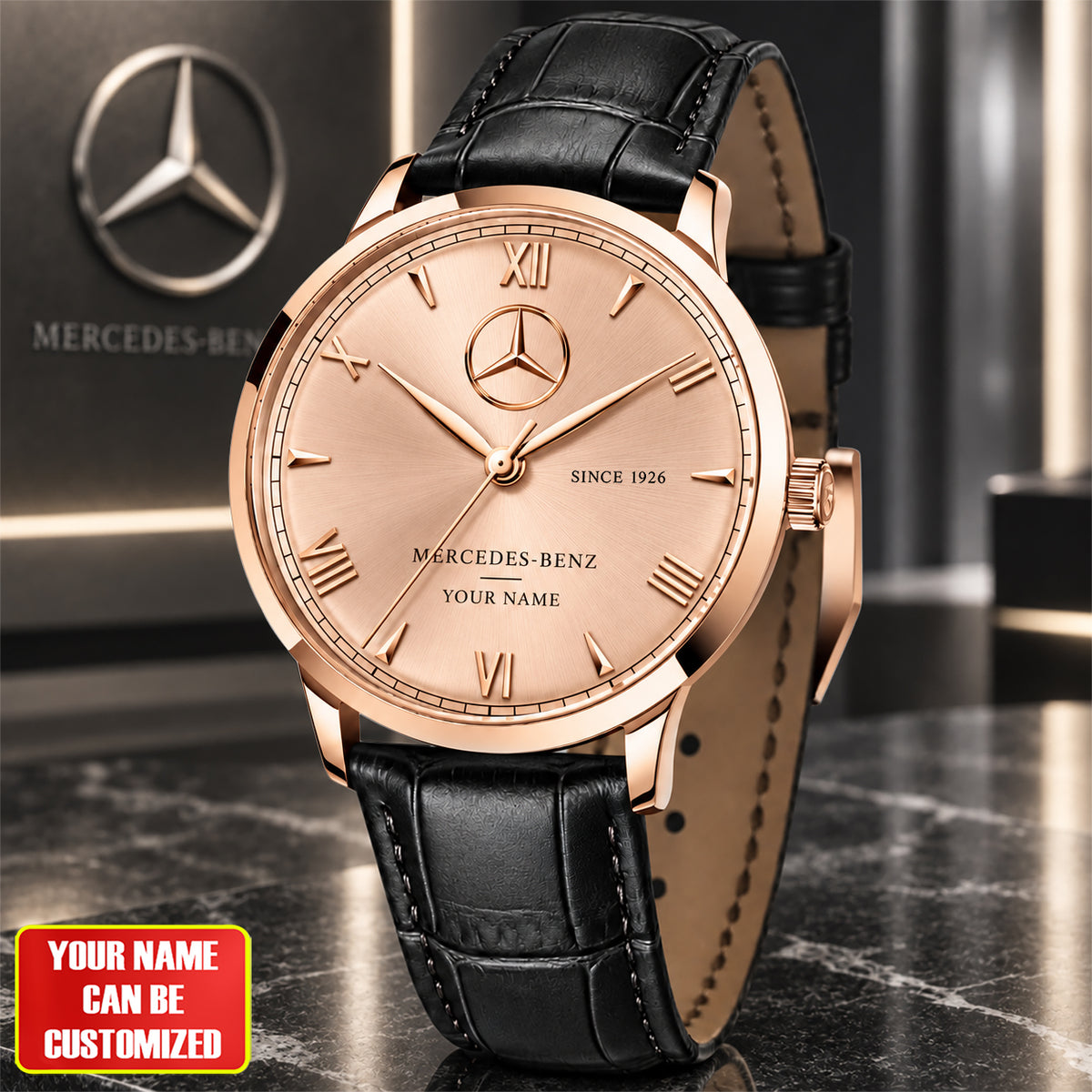 Personalized Merc Since 1926 Luxury Classic Leather Watch