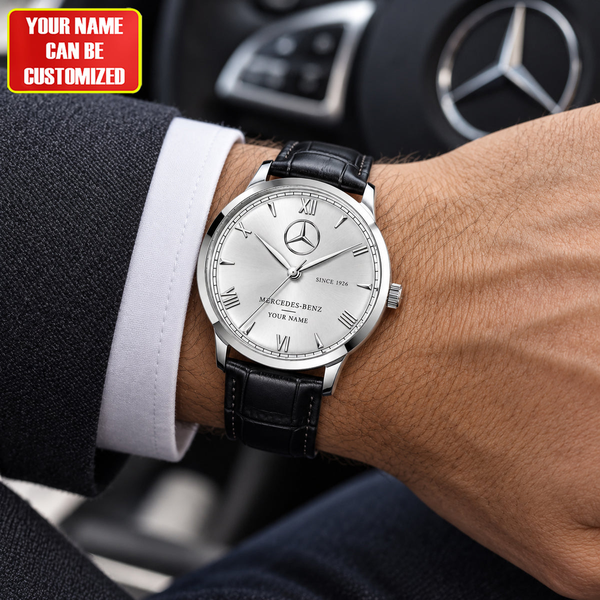 Personalized Merc Since 1926 Luxury Classic Leather Watch