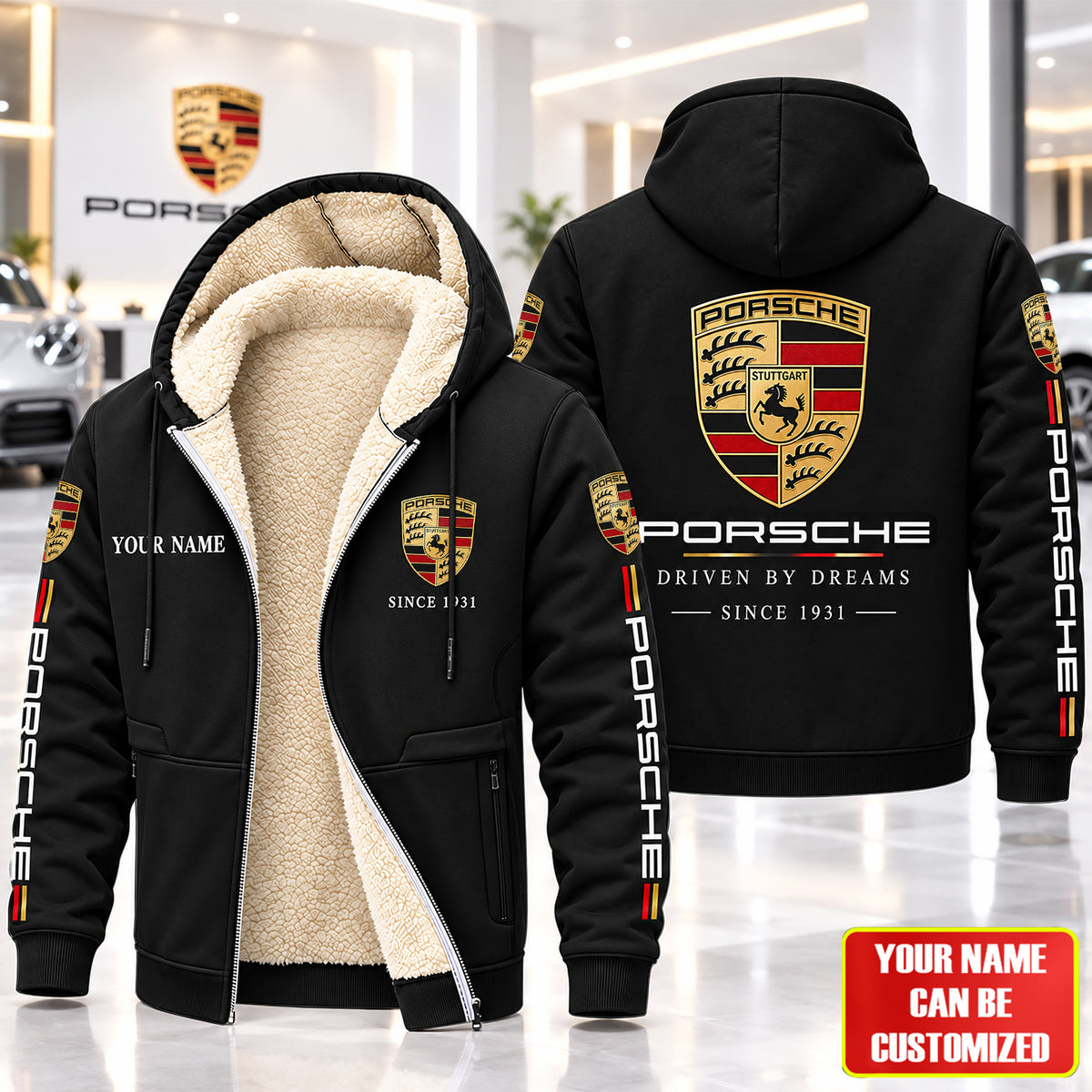 Personalized Pors 2026 Fleece 3D Unisex Hooded Jacket