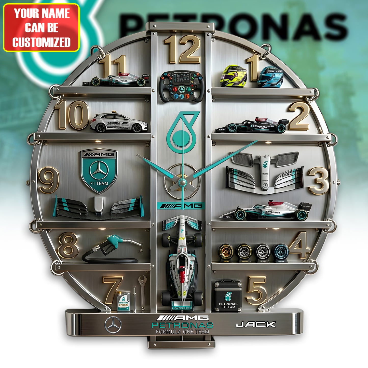 Merc AMG Petronas Home Decorative 3D Visual Effect Acrylic Wall Clock