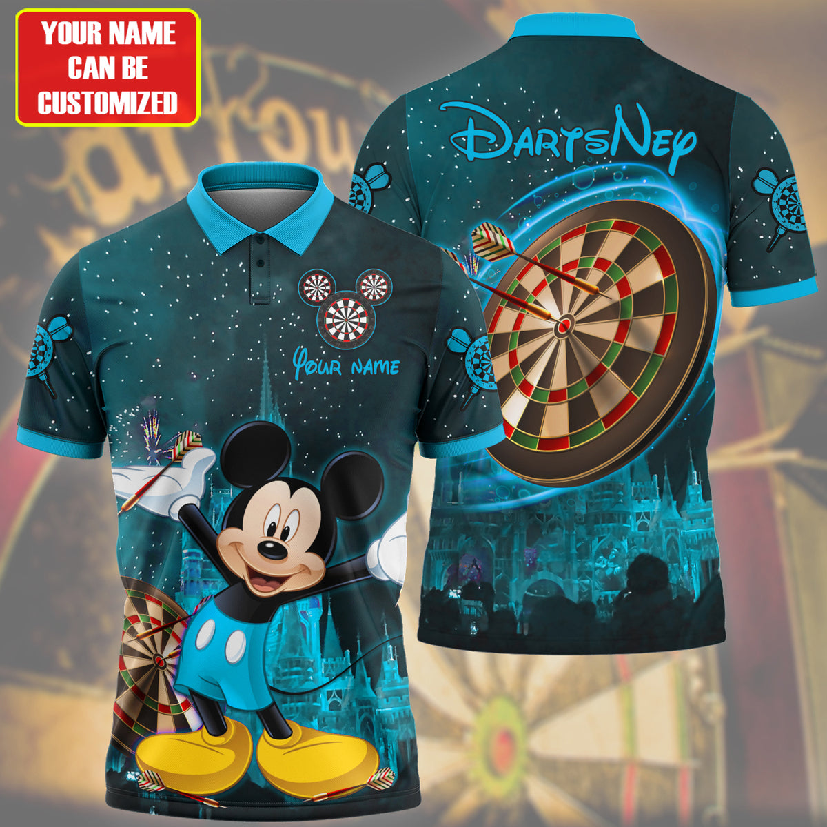 Personalized Name Mk Darts Q4 Teal Version All Over Printed Unisex Shirt Q160302