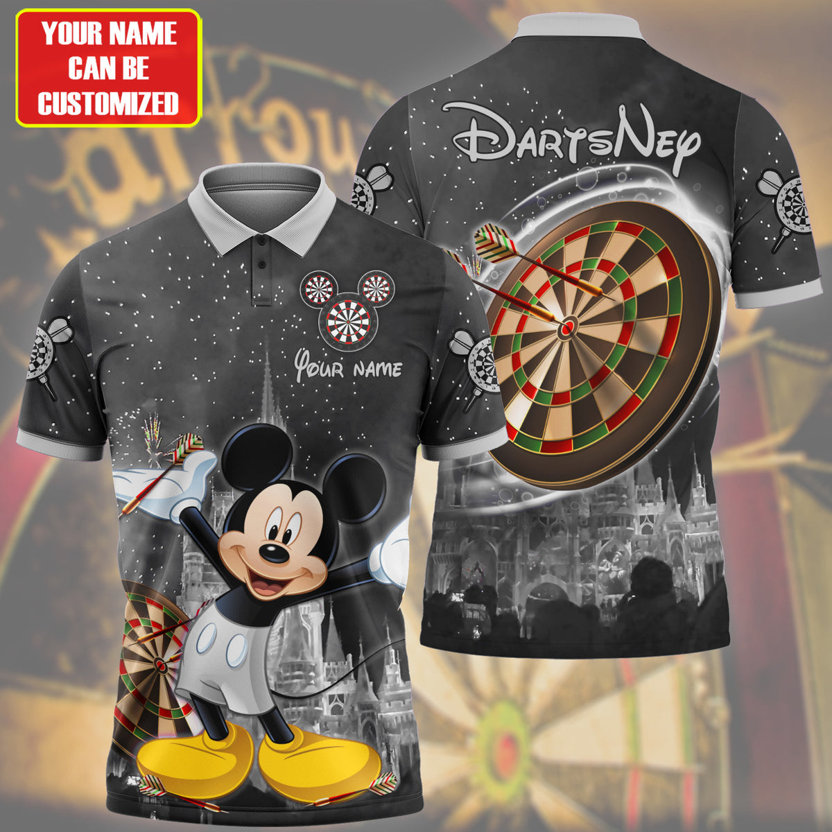 Personalized Name Mk Darts Q4 Black Version All Over Printed Unisex Shirt Q160302